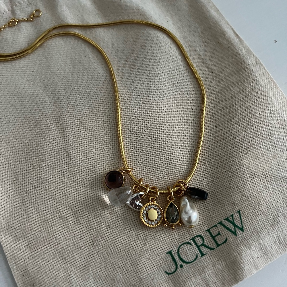 Jcrew glass bead charm necklace
